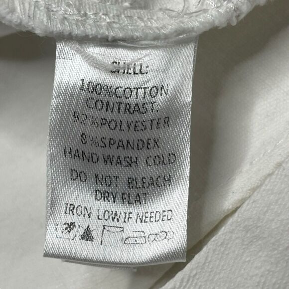 Peach Love California Star Embroidered White Flare Bell Bottom Jeans Size Large - Picture 5 of 11